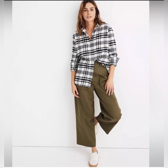 Madewell Flannel Oversized Ex-Boyfriend Shirt in Romana Plaid 💯 Cotton size S - Picture 2 of 6